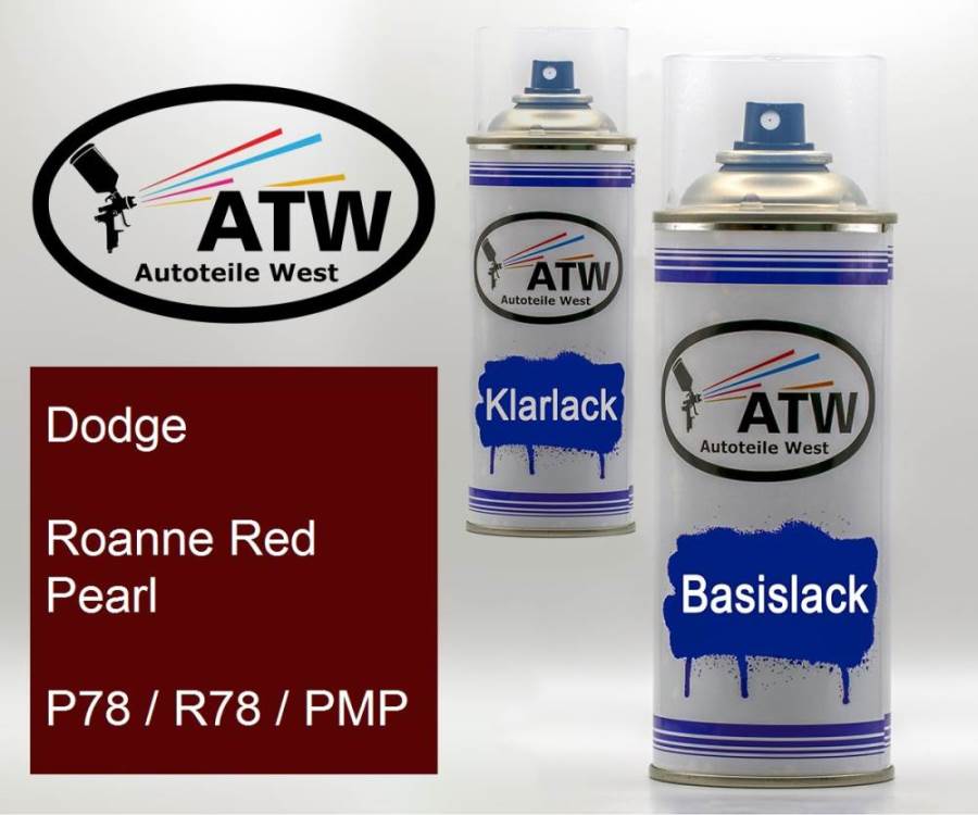 Dodge, Roanne Red Pearl, P78 / R78 / PMP: 400ml Sprühdose + 400ml Klarlack - Set, von ATW Autoteile West.